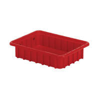 Divider Box&reg; Containers, Polyethylene, 10.8" W x 8.3" D x 2.5" H, Red Action Paper