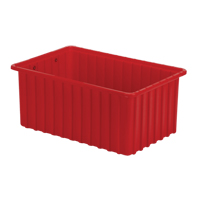Divider Box&reg; Containers, Polyethylene, 16.5" W x 10.9" D x 7" H, Red Action Paper
