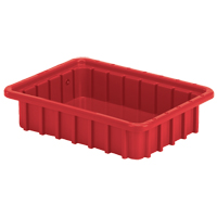Divider Box&reg; Containers, Polyethylene, 22.4" W x 17.4" D x 5" H, Red Action Paper