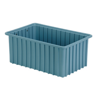 Divider Box&reg; Containers, Polyethylene, 16.5" W x 10.9" D x 7" H, Light Blue Action Paper