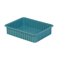 Divider Box&reg; Containers, Polyethylene, 22.4" W x 17.4" D x 5" H, Light Blue Action Paper