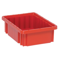 Divider Box&reg; Containers, Plastic, 10.9" W x 8.3" D x 3.5" H, Red Action Paper