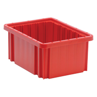 Divider Box&reg; Containers, Plastic, 10.9" W x 8.3" D x 5" H, Red Action Paper