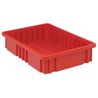 Divider Box&reg; Containers, Plastic, 16.5" W x 10.9" D x 3.5" H, Red Action Paper