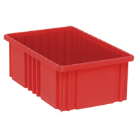 Divider Box&reg; Containers, Plastic, 16.5" W x 10.9" D x 6" H, Red Action Paper
