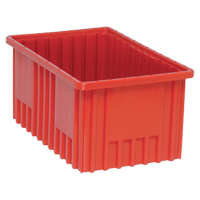 Divider Box&reg; Containers, Plastic, 16.5" W x 10.9" D x 8" H, Red Action Paper