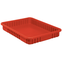 Divider Box&reg; Containers, Plastic, 22.5" W x 17.5" D x 3" H, Red Action Paper