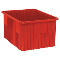 Contenants Divider Box, Plastique, 22,5" la x 17,5" p x 12" h, Rouge Action Paper