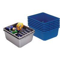 Cross Stack Bins, 11" W x 17.25" D x 12" H, Blue Action Paper