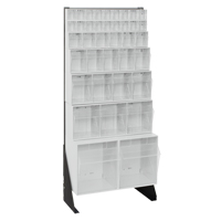 Tip-Out Bins Stand, 23-5/8" W x 8" D x 52" H, 38 Drawers Action Paper