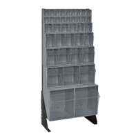 Tip-Out Bins Stand, 23-5/8" W x 8" D x 52" H, 38 Drawers Action Paper