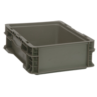 Collapsible Stacking Container, 15" W x 12" D x 5" H, Grey Action Paper