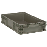 Collapsible Stacking Container, 15" W x 24" D x 5" H, Grey Action Paper