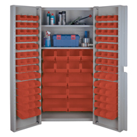 Deep Door Combination Cabinets, 38" W x 24" D x 72" H, Grey Action Paper