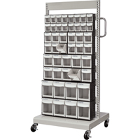 Mobile Tilt Bin Rack, Single-sided, 46 bins, 26-1/4" W x 22" D x 57-1/2" H Action Paper