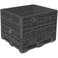 Medium-Duty Collapsible Bulkpak Containers, 48" L x 40" W x 34" H, Black Action Paper