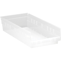 Bacs de rangement pour tablettes, 8-3/8" la x 4" H x 17-7/8" p, Transparent, Capacit&eacute; 40 lb Action Paper
