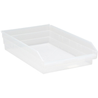 Bacs de rangement pour tablettes, 11-1/8" la x 4" H x 17-7/8" p, Transparent, Capacit&eacute; 40 lb Action Paper