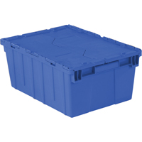 Flipak&reg; Polyethylene Plastic (PE) Distribution Containers, 21.9" x 15.2" x 9.3", Blue Action Paper