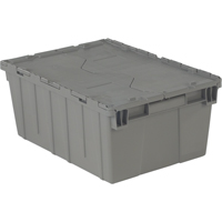 Flipak&reg; Polyethylene Plastic (PE) Distribution Containers, 21.9" x 15.2" x 9.3", Grey Action Paper