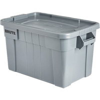 Bac de stockage Brute avec couvercle, 27,88” p x 17,38” la x 15,13” h, Capacit&eacute; 160 lb, Gris Action Paper