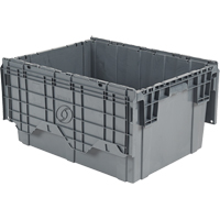 Flipak&reg; Polyethylene Plastic (PE) Distribution Containers, 39" x 14" x 13", Grey Action Paper