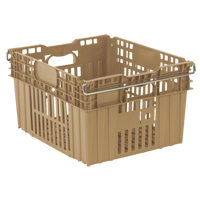Agricultural Plastic Stack-N-Nest Container, 20" x 24" x 13.4", Beige Action Paper