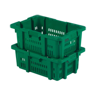 Food Handling Plastic Stack-N-Nest Container, 16" x 23.9" x 8.8", Green Action Paper