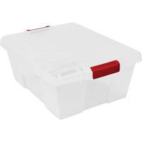 Plastic Latch Container, 15.875" W x 21" D x 7.75" H, Clear Action Paper