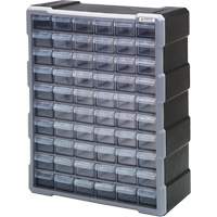 Drawer Cabinet, Plastic, 60 Drawers, 15" x 6-1/4" x 18-3/4", Black Action Paper