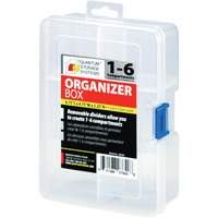 Plastic Compartment Box, 4.75" W x 6.75" D x 2.25" H, 6 Compartments Action Paper