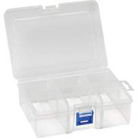 Plastic Compartment Box, 4.75" W x 6.75" D x 2.25" H, 6 Compartments Action Paper