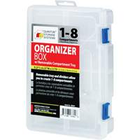 Plastic Compartment Box, 6.25" W x 9.25" D x 2.2" H, 8 Compartments Action Paper