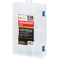 Plastic Compartment Box, 7.75" W x 11.75" D x 2.2" H, 10 Compartments Action Paper