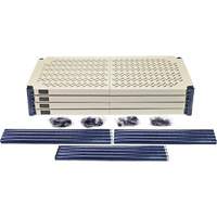 &eacute;tag&egrave;re en fils m&eacute;talliques avec tablettes en plastique, Cadre en fils m&eacute;talliques avec tablettes en plastique, Sans boulons, Capacit&eacute; 600 lb, 30" la x 72" h x 24" p Action Paper