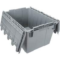 Flip Top Plastic Distribution Container, 21.65" x 15.5" x 12.5", Grey Action Paper