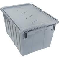 Flip Top Plastic Distribution Container, 21.65" x 15.5" x 12.5", Grey Action Paper