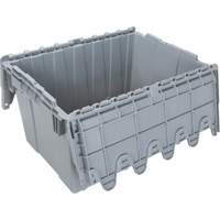 Flip Top Plastic Distribution Container, 21.65" x 15.5" x 12.5", Grey Action Paper