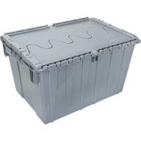 Flip Top Plastic Distribution Container, 21.65" x 15.5" x 12.5", Grey Action Paper