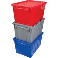 Flip Top Plastic Distribution Container, 21.65" x 15.5" x 12.5", Grey Action Paper