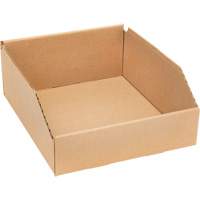 Deep Corrugated Parts Bins, 9-3/4" W x 11-1/4" D x 4-1/2" H, Beige Action Paper