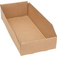 Deep Corrugated Parts Bins, 7-3/4" W x 17-1/4" D x 4-1/2" H, Beige Action Paper