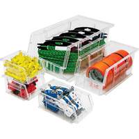 Crystal Clear Ultra Bins, 8-1/4" W x 7" H x 14-3/4" D, Clear Action Paper