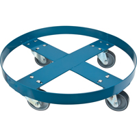 Drum Dolly, Steel, 1000 lbs. Capacity, 24" Diameter, Polyurethane Casters Action Paper