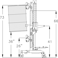 Manipulateur ergonomique de baril &agrave; port&eacute;e &eacute;lev&eacute;, DM-100-HR, 30 - 85 gal. US (25 - 70 gal. imp.) Action Paper