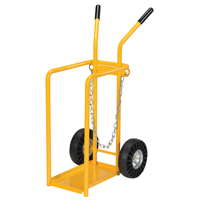 Gas Cylinder Cart, Mold-on Rubber Wheels, 9-13/16" W x 16" L Base, 150 lbs. Action Paper