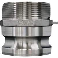 Cam & Groove Coupling, Stainless Steel, Type F, 3/4", Male NPT, 250 PSI Action Paper