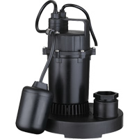 Thermoplastic Submersible Sump Pump, 2560 GPH, 115 V, 4.6 A, 1/3 HP Action Paper