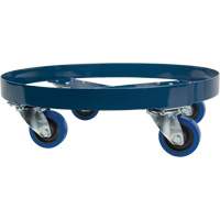 Chariot pour baril, Acier, Capacit&eacute;e 1400 lb, Diam&egrave;tre 24", Roue en &eacute;lastique bleu Action Paper