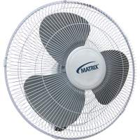 Wall Mount Oscillating Fan, Commercial, 3 Speed, 16" Diameter Action Paper